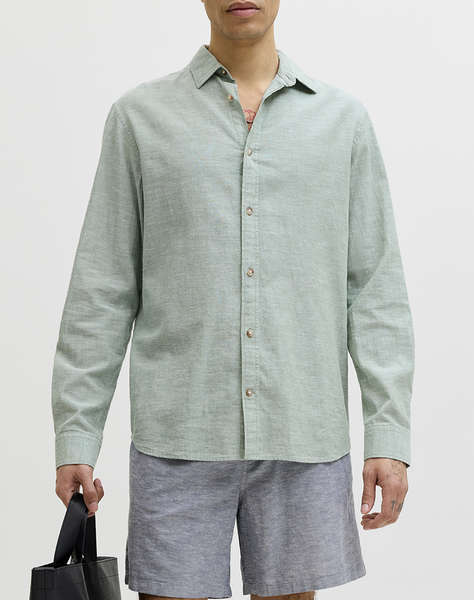 JACK&JONES JJESUMMER LINEN BLEND SHIRT L/S SN