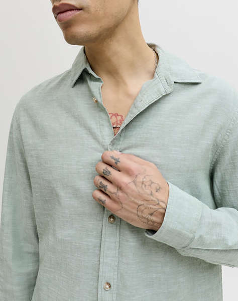 JACK&JONES JJESUMMER LINEN BLEND SHIRT L/S SN