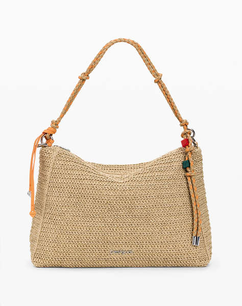 DESIGUAL BAG_HALF LOGO RAFFIA LE ДАМСКА ЧАНТА