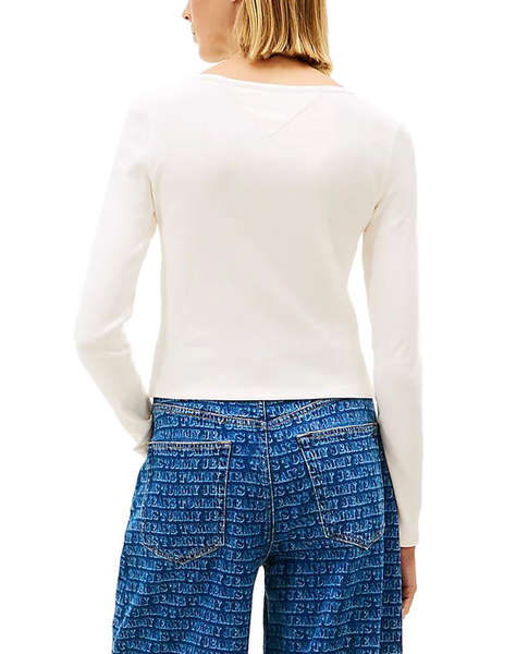 TOMMY JEANS TJW SLIM RIB SNAP BUTTON LS