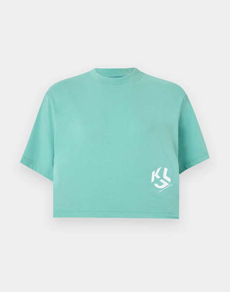 KARL LAGERFELD JEANS KLJ REG CROPPED MONOGRAM TEE