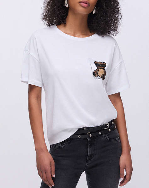 LIU JO WHITE_WA6J17_T-SHIRT MODA M/C ЖЕНСКА БЛУЗА