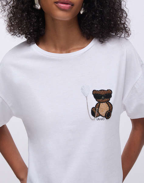 LIU JO WHITE_WA6J17_T-SHIRT MODA M/C ЖЕНСКА БЛУЗА