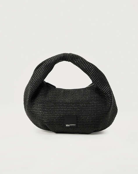 KARL LAGERFELD JEANS KLJ BOX LOGO RAFFIA HOBO