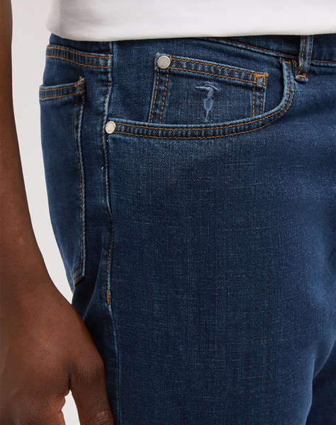 TRUSSARDI 5 POCKET 370 CLOSE - BLUE FLAT STONE WASH DENIM