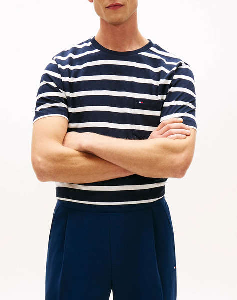 TOMMY HILFIGER ESS REG FIT STRIPE POCKET TEE