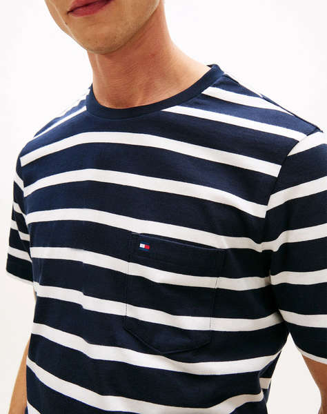 TOMMY HILFIGER ESS REG FIT STRIPE POCKET TEE