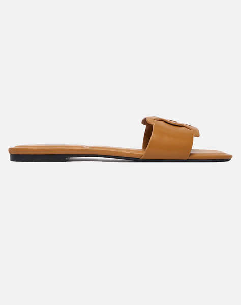 CALVIN KLEIN JEANS SQUARE FLAT SANDAL EMBLEM