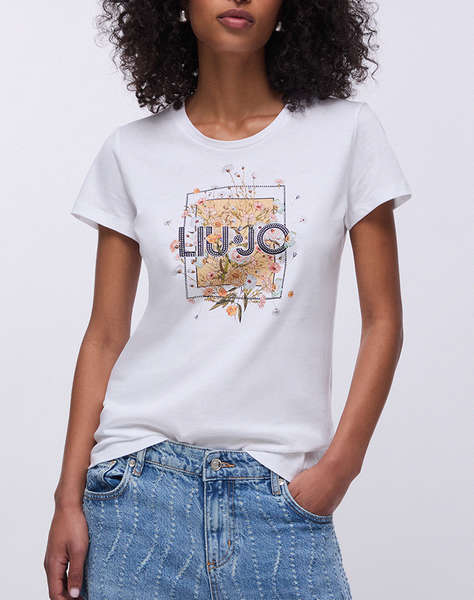 LIU JO WHITE_WA6J12_T-SHIRT MODA M/C ДАМСКА БЛУЗА