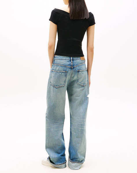 TOMMY JEANS TJW SLIM OFF SHOULDER RIB SS TOP