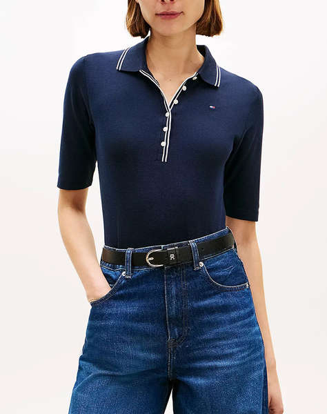 TOMMY HILFIGER LYOCELL TIPPING SLIM 1/2SLV POLO