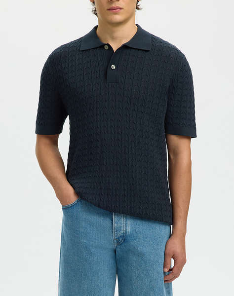 SELECTED SLHMATTIS SS KNIT NEW CABLE POLO