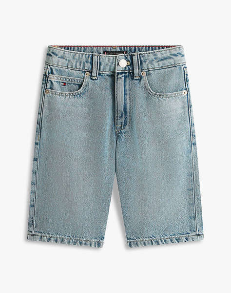 TOMMY HILFIGER STRAIGHT MID BLUE DENIM SHORTS