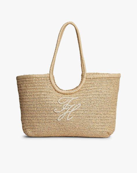 TOMMY HILFIGER TH ELEVATED SUMMER TOTE RAFFIA