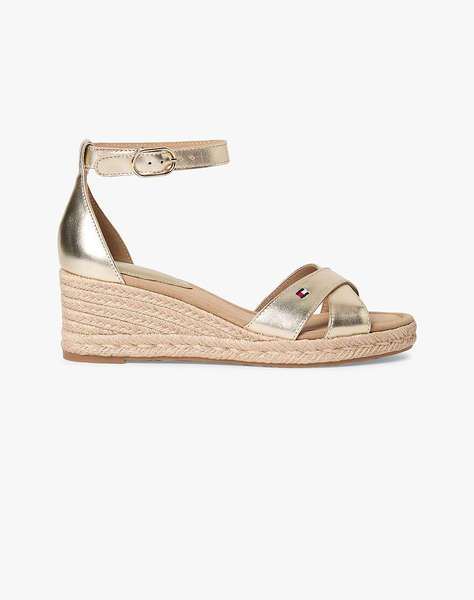 TOMMY HILFIGER MID WEDGE ESPAD X CROSS GOLD