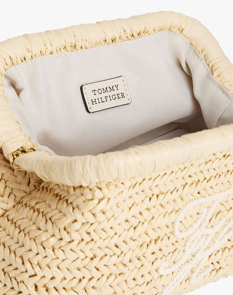 TOMMY HILFIGER TH ELEVATED SUMMER CLUTCH RAFFIA