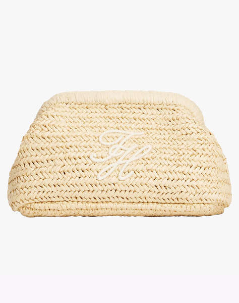 TOMMY HILFIGER TH ELEVATED SUMMER CLUTCH RAFFIA