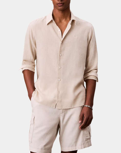 CALVIN KLEIN LS SOLID LINEN CLASSIC SHIRT