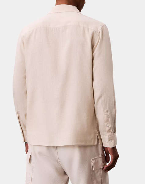 CALVIN KLEIN LS SOLID LINEN CLASSIC SHIRT