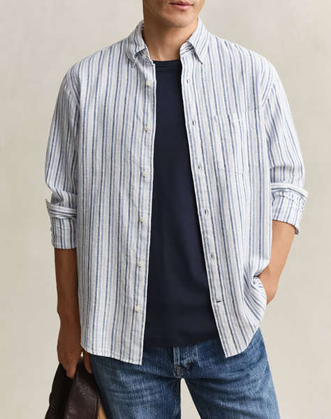 GANT РИЗА ΜΜ REG COTTON LINEN STRIPE SHIRT