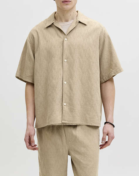 JACK&JONES JORMONTAUK WAVY TEXTURE SHIRT SS SN
