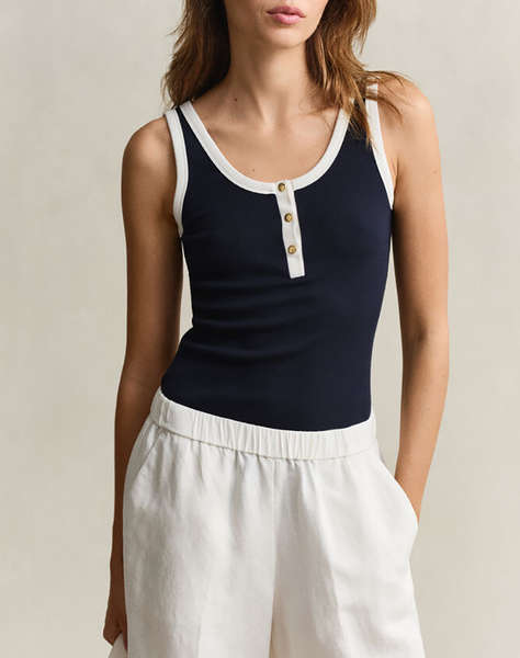 GANT БЛУЗА ΧΜ CONTRAST COLOR RIBBED TANK TOP