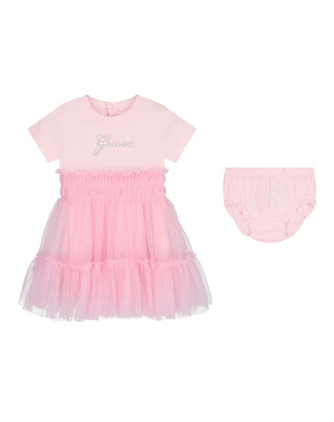GUESS SET MIXED FABRIC DRESS+PANTIES РОКЛЯ CHILDREN GIRL