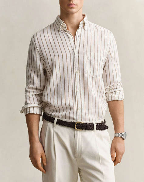 GANT РИЗА ΜΜ REG LINEN VISCOSE STRIPE SHIRT