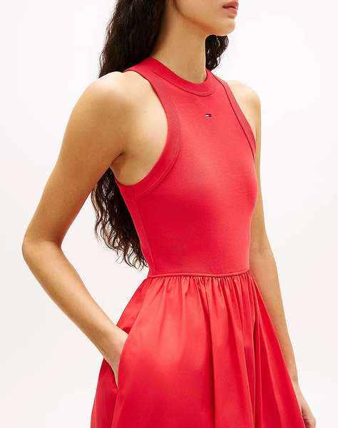 TOMMY JEANS TJW RIB POPLIN TANK DRESS EXT