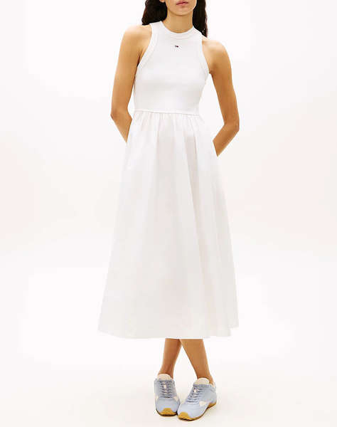 TOMMY JEANS TJW RIB POPLIN TANK DRESS EXT