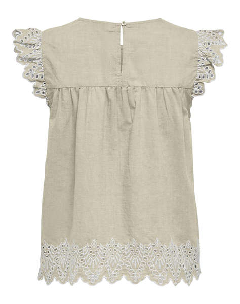 ONLY ONLTULUM EMB S/S TOP WVN
