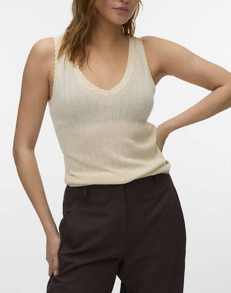 VERO MODA VMNEWLEX POINTELLE V-NECK TOP