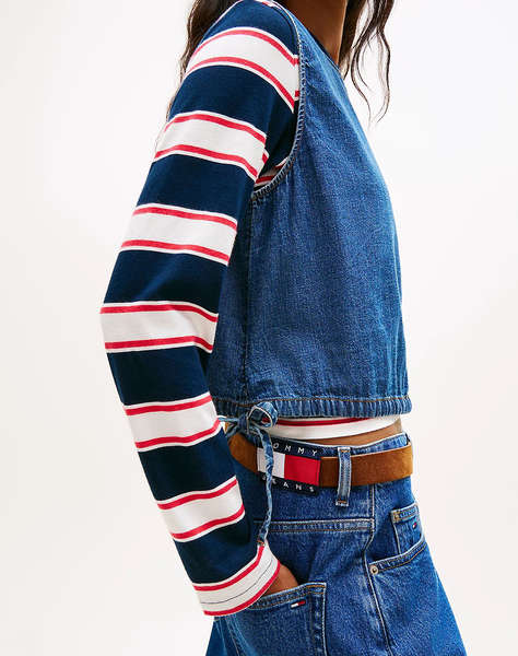 TOMMY JEANS TJW TIE SIDE CHAMBRAY BLOUSE