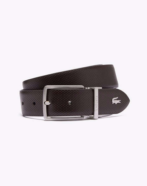 LACOSTE MEN''S BELT 35 PUNCH/PLAIN LEATHER
