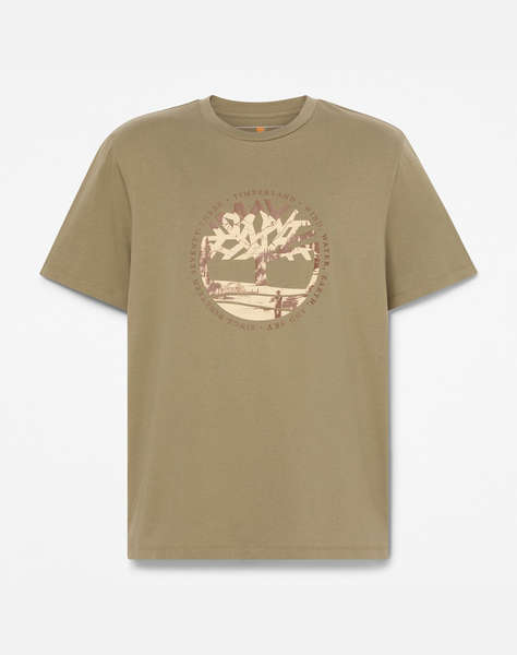 TIMBERLAND Tree Logo Lake House Graphic Tee