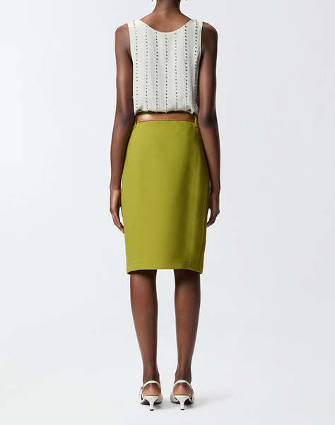 PINKO TESSA TOP FLUIDO RICAMO GESSAT