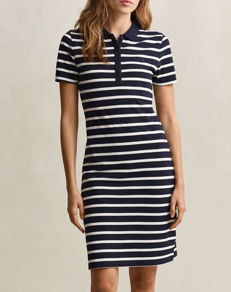 GANT DRESS SLIM STRIPED SS PIQUE POLO DRESS