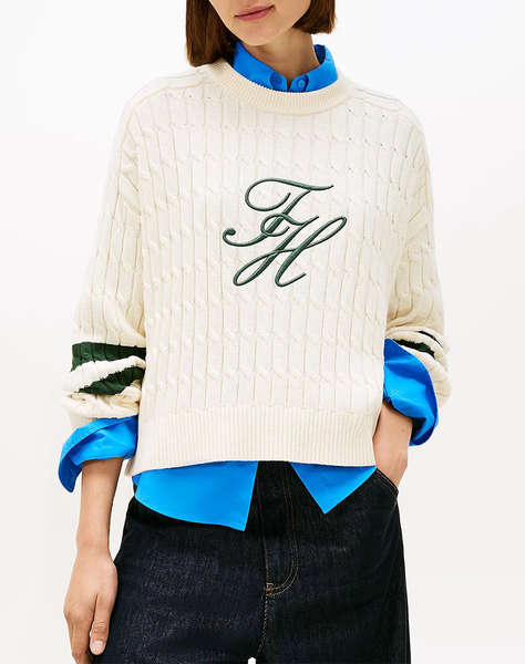 TOMMY HILFIGER TEXTURED GRAPHIC C-NK LS SWT