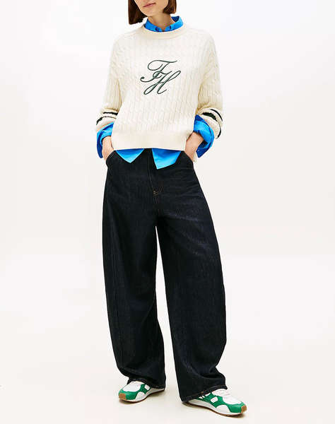 TOMMY HILFIGER TEXTURED GRAPHIC C-NK LS SWT