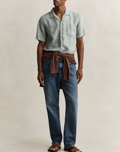 GANT РИЗА KM REG GMNT DYED LINEN SS CAMP SHIRT