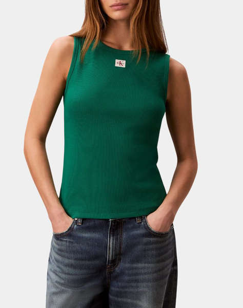 CALVIN KLEIN JEANS SL WOVEN LABEL 2X2 BABY RIB CUTO
