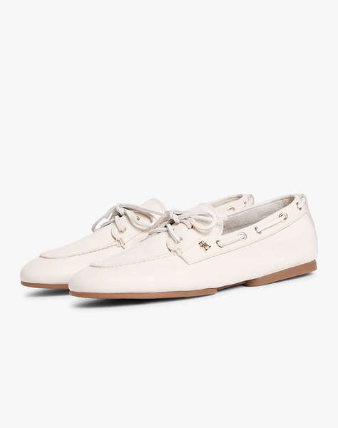 TOMMY HILFIGER TH SLEEK LEATHER BOAT SHOE