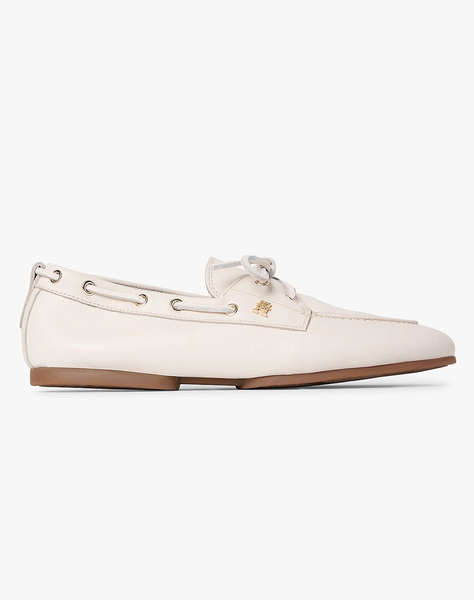 TOMMY HILFIGER TH SLEEK LEATHER BOAT SHOE