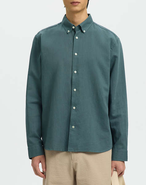 SELECTED SLHREGCLAY LINEN BLEND BD LS SHIRT