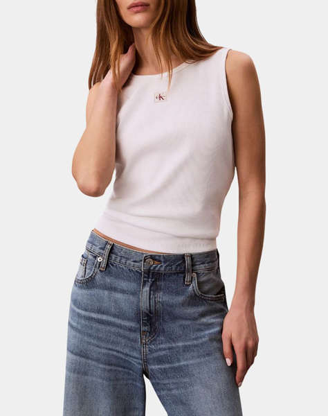 CALVIN KLEIN JEANS SL WOVEN LABEL 2X2 BABY RIB CUTO