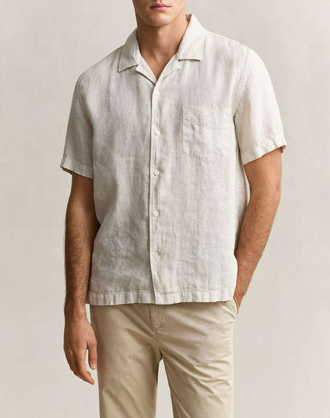 GANT РИЗА KM REG GMNT DYED LINEN SS CAMP SHIRT