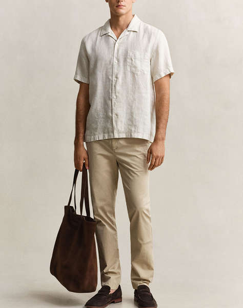 GANT РИЗА KM REG GMNT DYED LINEN SS CAMP SHIRT