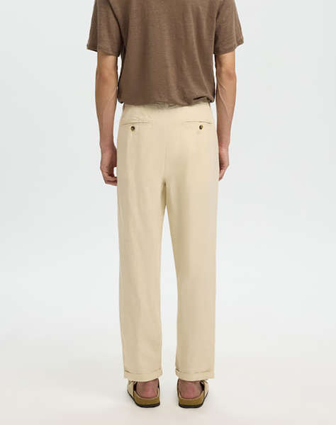 SELECTED SLH180-RELAXED CROP RON LINEN BLEND PANT