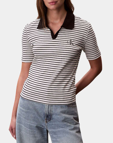 CALVIN KLEIN JEANS MONOLOGO RIB POLO (STRIPE)