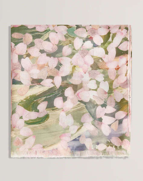 TED BAKER ORLAAE Floral Print Woven Scarf